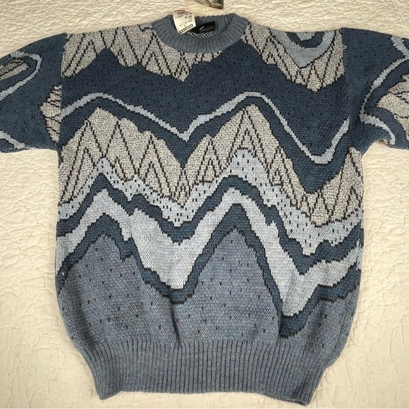 🔥NWT Colore Italia Wool Blend Knit Cardigan Sweater In Gray & Blue Men’s Sz L - Picture 3 of 9